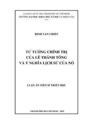 Tư tưởng chính trị của lê thánh tông và ý nghĩa lịch sử của nó