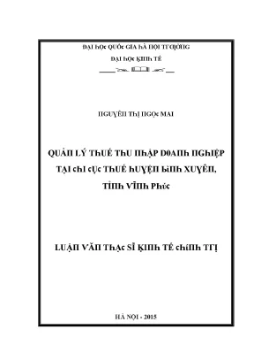 Luận văn quản lý thuế thu nhập doanh nghiệp tại chi cục thuế huyện bình xuyên tỉnh vĩnh phúc