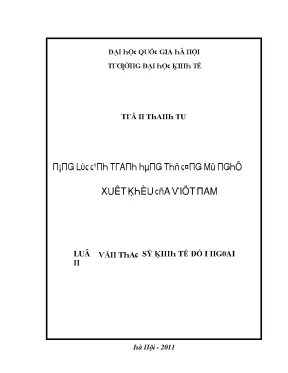 Luận văn năng lực cạnh tranh hàng thủ công mỹ nghệ xuất khẩu của việt nam