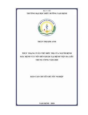 Luận văn thực trạng tuân thủ điều trị của người bệnh mắc bệnh vẩy nến đến khám tại bệnh viện da liễu trung ương năm 2020