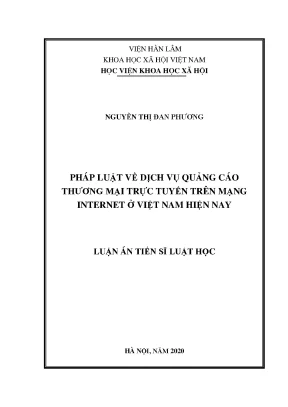Luận văn pháp luật về dịch vụ quảng cáo thương mại trực tuyến trên mạng internet ở việt nam hiện nay
