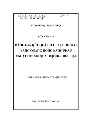 Luận văn đánh giá kết quả điều trị ung thư bàng quang nông bằng phẫu thuật nội soi qua đường niệu đạo