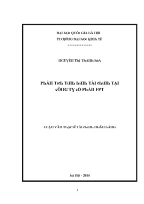 Luận văn phân tích tình hình tài chính công ty cổ phần fpt