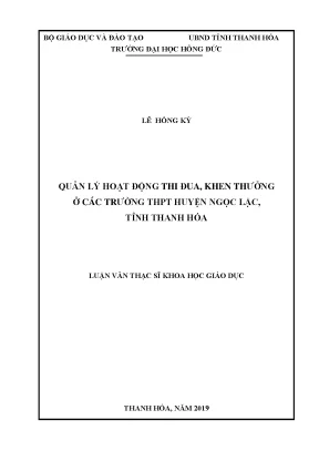Quản lý hoạt động thi đua khen thưởng ở các trường thpt huyện ngọc lặc tỉnh thanh hóa