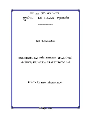 Luận văn thạc sĩ nghiên cứu đặc điểm sinh học của một số chủng xạ khuẩn phân lập từ đất ở lào vnu lvts09
