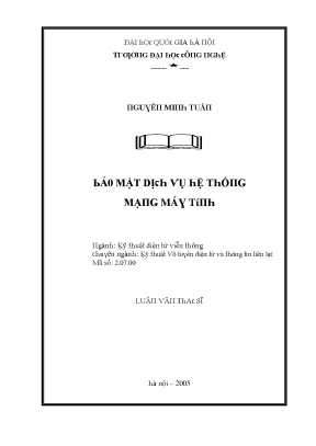 Luận văn bảo mật dịch vụ hệ thống mạng máy tính