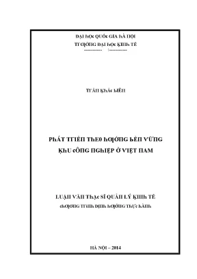 Luận văn phát triển theo hướng bền vững khu công nghiệp ở việt nam