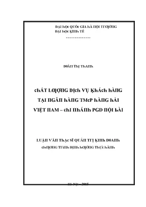 Luận văn chất lượng dịch vụ khách hàng tại ngân hàng tmcp hàng hải việt nam chi nhánh pgd nội bài