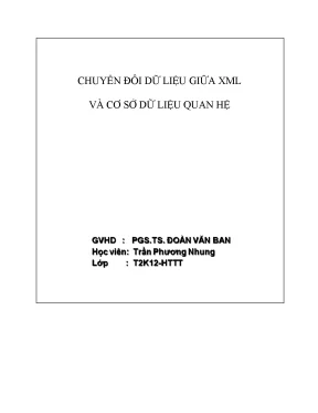 Luận văn chuyển đổi dữ liệu giữa xml và cơ sở dữ liệu quan hệ