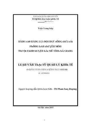 Luận văn nâng cao năng lực đội ngũ công chức các phòng ban chuyên môn thuộc ubnd huyện bắc mê tỉnh hà giang