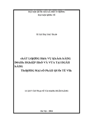 Luận văn chất lượng dịch vụ khách hàng doanh nghiệp nhỏ và vừa tại ngân hàng thương mại cổ phần quốc tế vib