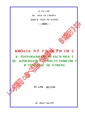 Luận văn kế toán doanh thu và xác định kết quả kinh doanh tại công ty tnhh thiết bị công nghệ miền trung