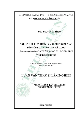 Nghiên cứu hiện trạng và đề xuất giải pháp bảo tồn loài vượn đen má vàng nomascusgabriellae tại vườn quốc gia bù gia mập tỉnh bình phước