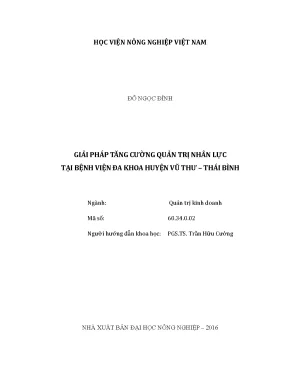 Luận văn giải pháp tăng cường quản trị nhân lực tại bệnh viện đa khoa huyện vũ thư thái bình