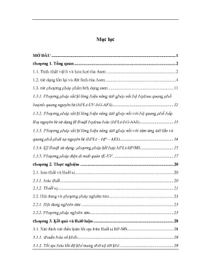 Luận văn thạc sĩ xác định đồng thời arsen iii monomethylarsonic mma dimethylarsonic dma và arsen v trong nước tiểu bằng phương pháp hplc icp ms vnu lvts08w