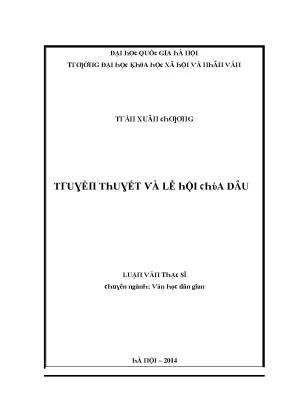 Luận văn thạc sĩ truyền thuyết và lễ hội chùa dâu
