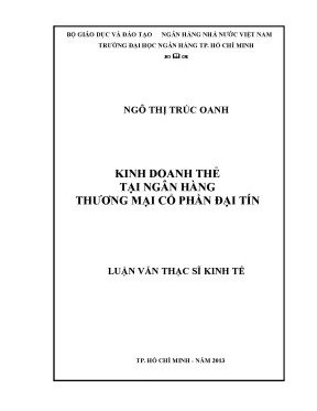 Luận văn kinh doanh thẻ tại ngân hàng thương mại cổ phần đại tín