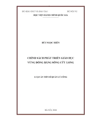 Luận văn chính sách phát triển giáo dục vùng đồng bằng sông cửu long