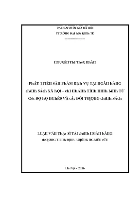 Luận văn phát triển sản phẩm dịch vụ tại ngân hàng chính sách xã hội chi nhánh tỉnh ninh bình từ góc độ hộ nghèo và các đối tượng chính sách