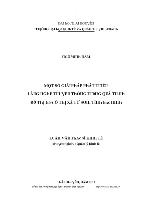 Luận văn một số giải pháp phát triển làng nghề truyền thống trong quá trình đô thị hóa ở thị xã từ sơn tỉnh bắc ninh