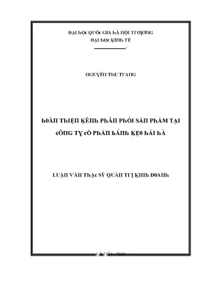 Luận văn hoàn thiện kênh phân phối sản phẩm tại công ty cổ phần bánh kẹo hải hà