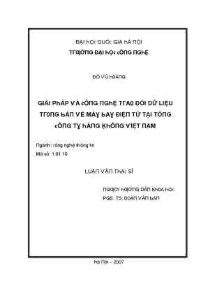 Luận văn giải pháp và công nghệ trao đổi dữ liệu trong bán vé máy bay điện tử tại tổng công ty hàng không việt nam