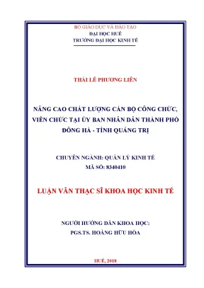 Luận văn nâng cao chất lượng cán bộ công chức viên chức tại ủy ban nhân dân thành phố đông hà tỉnh quảng trị