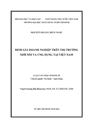 Luận văn định giá doanh nghiệp trên thị trường mới nổi và ứng dụng tại việt nam
