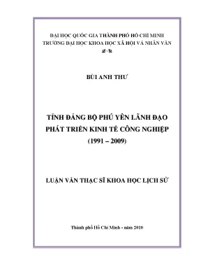 Tỉnh đảng bộ phú yên lãnh đạo phát triển kinh tế công nghiệp 1991 2009