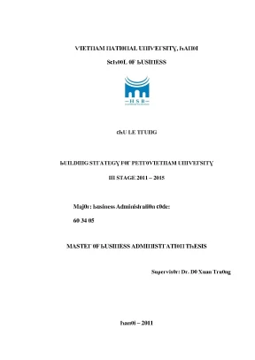 Luận văn building strategy for petrovietnam university in stage 2011 2015
