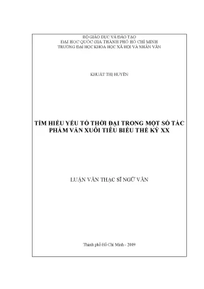 Tìm hiểu yếu tố thời đại trong một số tác phẩm văn xuôi tiêu biểu thế kỷ xx