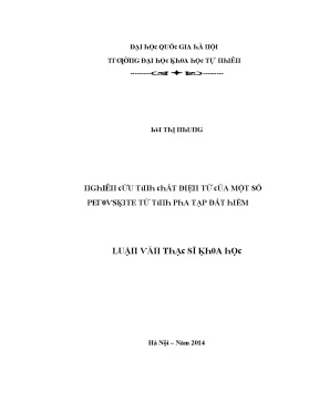 Luận văn thạc sĩ nghiên cứu tính chất điện tử của một số perovskite từ tính pha tạp đất hiếm vnu lvts08w