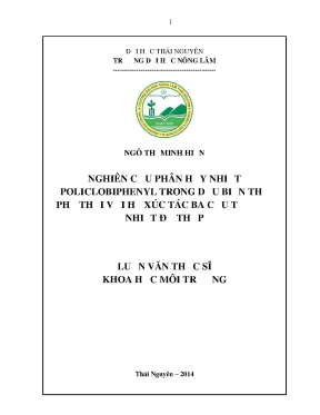 Luận văn nghiên cứu phân hủy nhiệt policlobphenyl trong dầu biến thế phế thải với hệ xúc tác ba cấu tử nhiệt độ thấp
