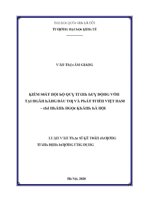 Luận văn kiểm soát nội bộ quy trình huy động vốn tại ngân hàng đầu tư và phát triển việt nam chi nhánh ngọc khánh hà nội