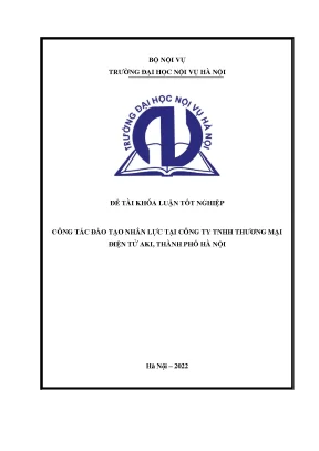 Luận văn công tác đào tạo nhân lực tại công ty tnhh thương mại điện tử aki thành phố hà nộii