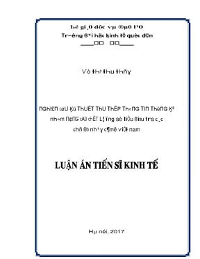 Luận văn nghiên cứu kỹ thuật thu thập thông tin thống kê nhằm nâng cao chất lượng số liệu điều tra các chủ đề nhạy cảm ở việt nam