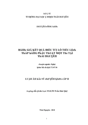 Luận văn đánh giá kết quả điều trị lỗ tiểu lệch thấp bằng phẫu thuật một thì tại thái nguyên
