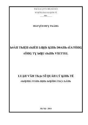 Luận văn hoàn thiện chiến lược kinh doanh của tổng công ty bưu chính viettel