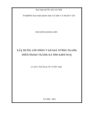 Luận văn thạc sĩ xây dựng lối sống văn hóa trong thanh niên ngoại thành hà nội hiện nay