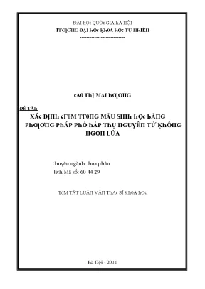 Luận văn thạc sĩ xác định crom trong mẫu sinh học bằng phương pháp phổ hấp thụ nguyên tử không ngọn lửa vnu lvts08w