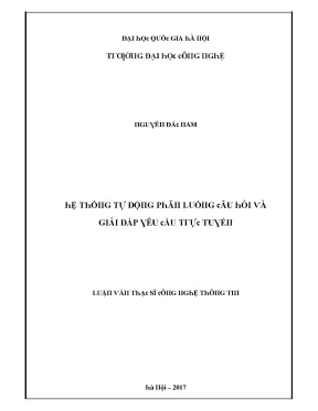 Luận văn hệ thống tự động phân luồng câu hỏi và giải đáp yêu cầu trực tuyến