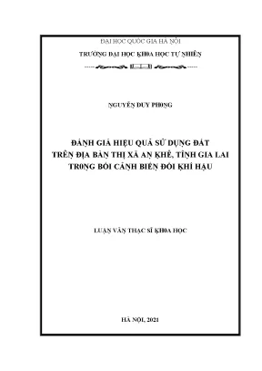 Luận văn thạc sĩ đánh giá hiệu quả sử dụng đất trên địa bàn thị xã an khê tỉnh gia lai trong bối cảnh biến đổi khí hậu