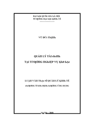 Luận văn quản lý tài chính tại trường nghiệp vụ kho bạc