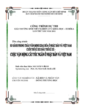 So sánh phong trào văn minh khai hóa ở nhật bản và việt nam cuối thế kỷ xix đầu thế kỷ xx cuộc vận động cắt tóc ngắn ở nhật bản và việt nam công trình dự thi giải thưởng sinh viên n