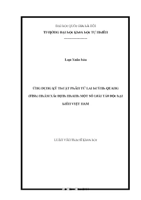 Luận văn thạc sĩ ứng dụng kỹ thuật phân tử lai huỳnh quang fish nhằm xác định nhanh một số loại tảo độc hại biển việt nam vnu lvts08w
