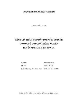 Luận văn đánh giá thích hợp đất đai phục vụ định hướng sử dụng đất nông nghiệp huyện mai sơn tỉnh sơn la
