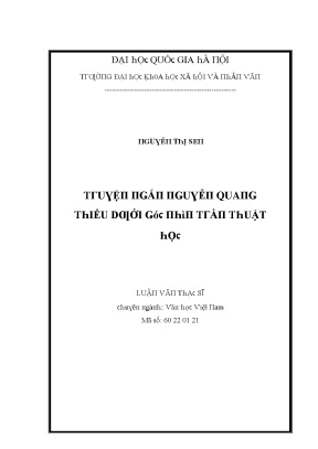 Luận văn thạc sĩ truyện ngắn nguyễn quang thiều dưới góc nhìn trần thuật học
