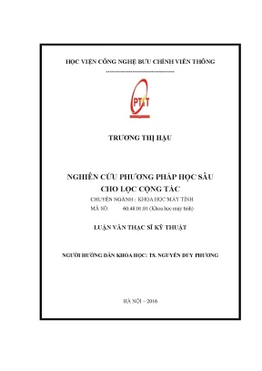 Luận văn nghiên cứu phương pháp học sâu cho lọc cộng tác