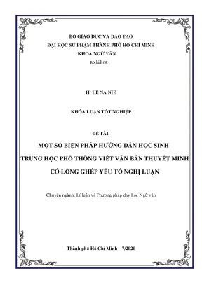Luận văn một số biện pháp hướng dẫn học sinh trung học phổ thông viết văn bản thuyết minh có lồng ghép yếu tố nghị luận