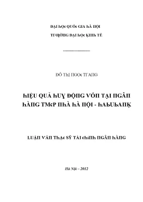 Luận văn hiệu quả huy động vốn tại ngân hàng tmcp nhà hà nội habubank